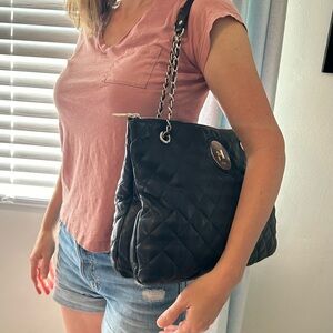 DKNY Quilted Leather Shoulder Bag